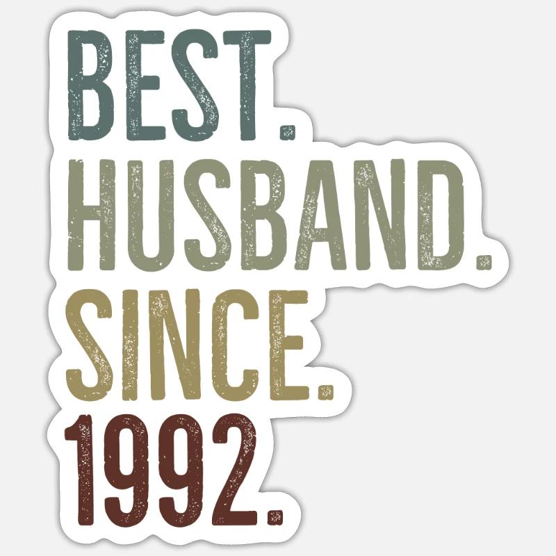 Bester Ehemann seit 1992 Sticker Größe S (10 x 10 cm)