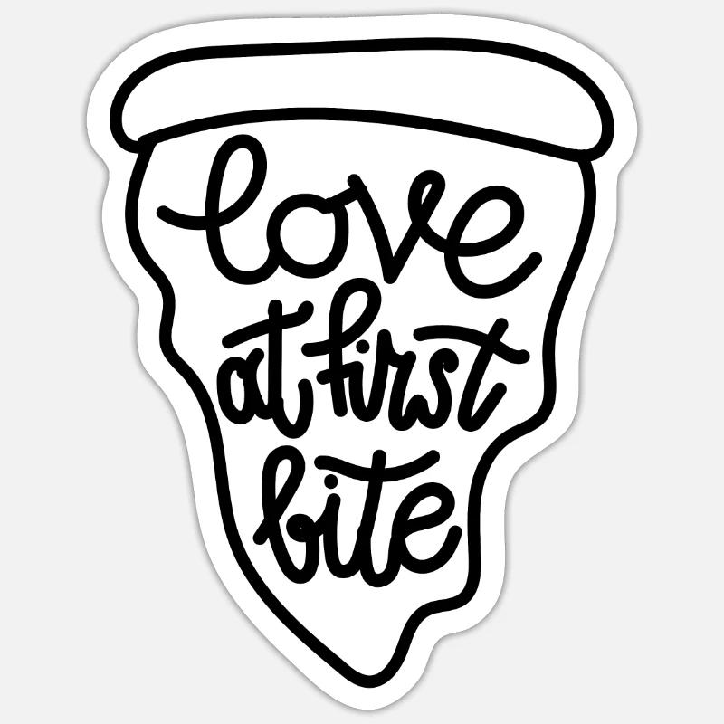 Pizza - Sticker taille S (10 x 10 cm) - blanc mat