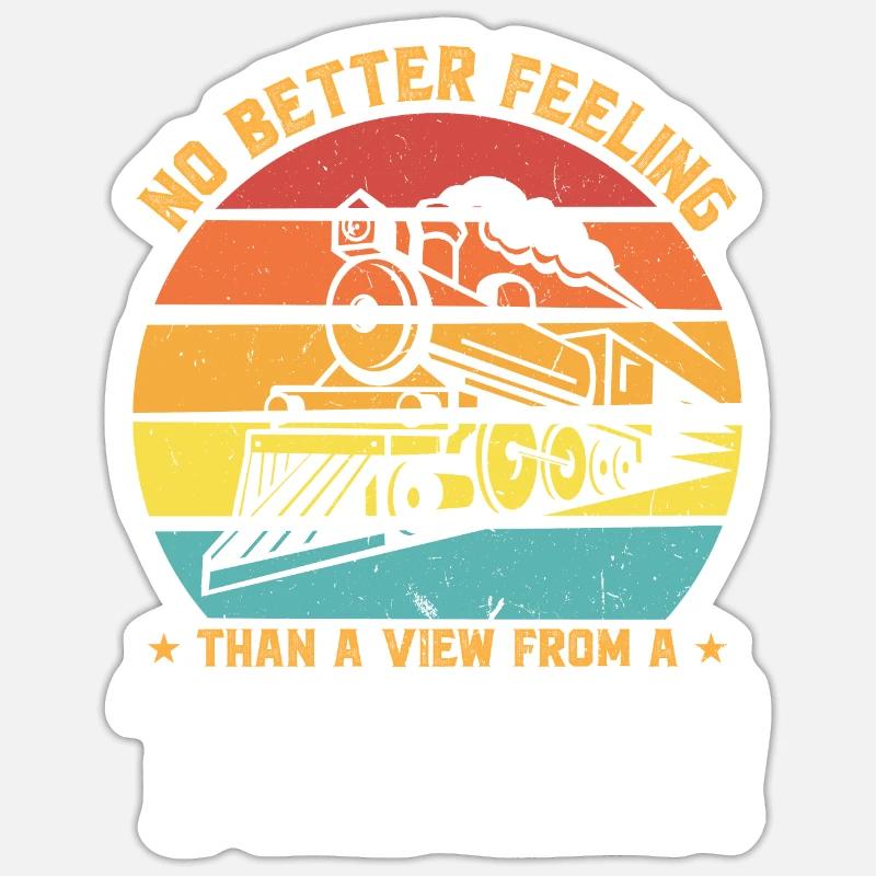 Train Trains Railway Gift - Sticker size S (10 x 10 cm) - white matte