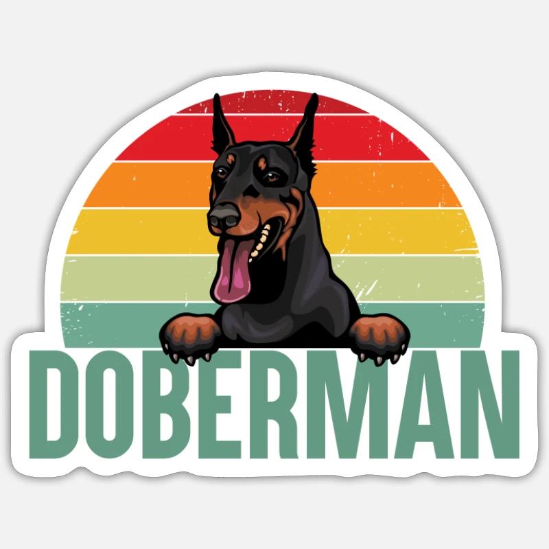 Doberman - Sticker size S (10 x 10 cm) - white matte