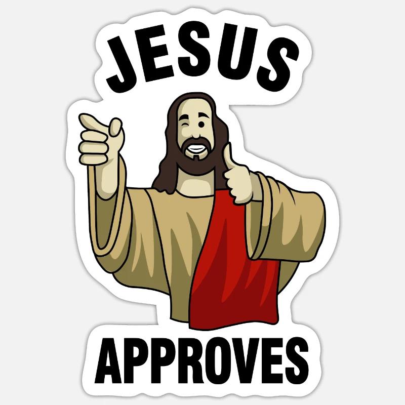 Amico Cristo - Sticker formato S (10 x 10 cm) - bianco opaco
