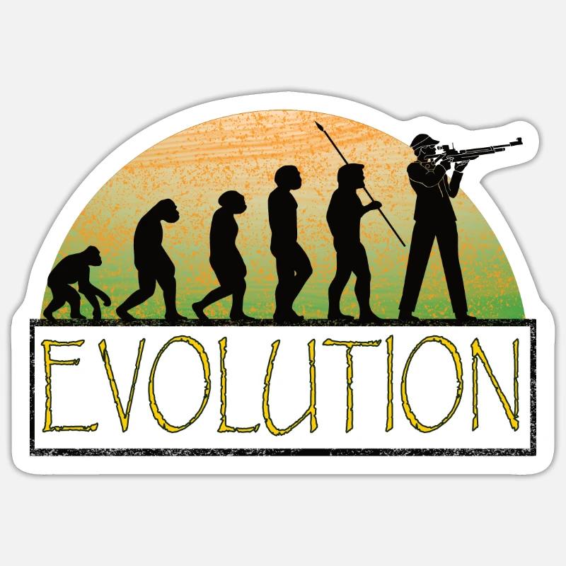 Evolution - Luftgewehr - Sticker Größe S (10 x 10 cm) - Mattweiß