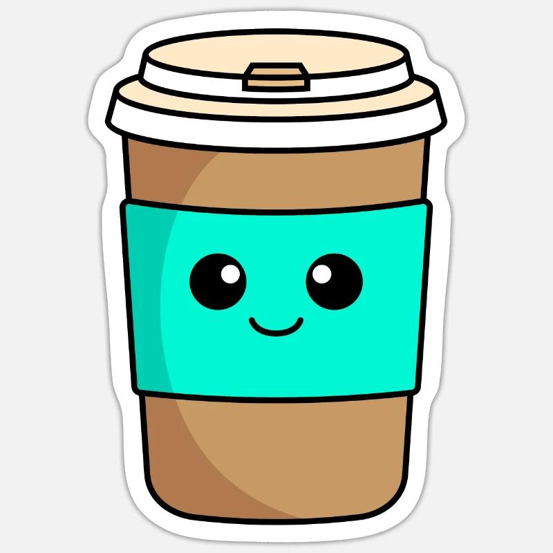 Coffee to go Comic - Sticker size S (10 x 10 cm) - white matte