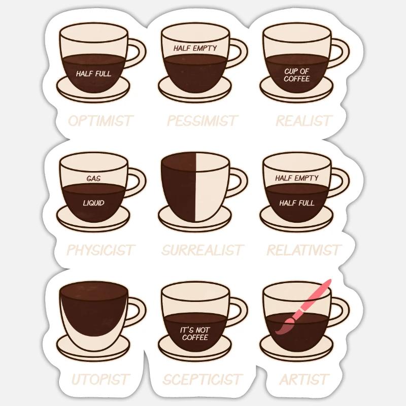 Kaffee - Sticker Größe S (10 x 10 cm) - Mattweiß