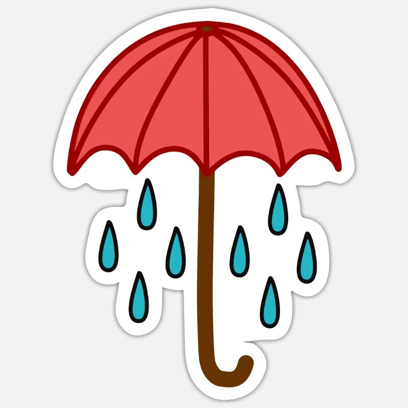 Raindrops under the umbrella - Sticker size S (10 x 10 cm) - white matte