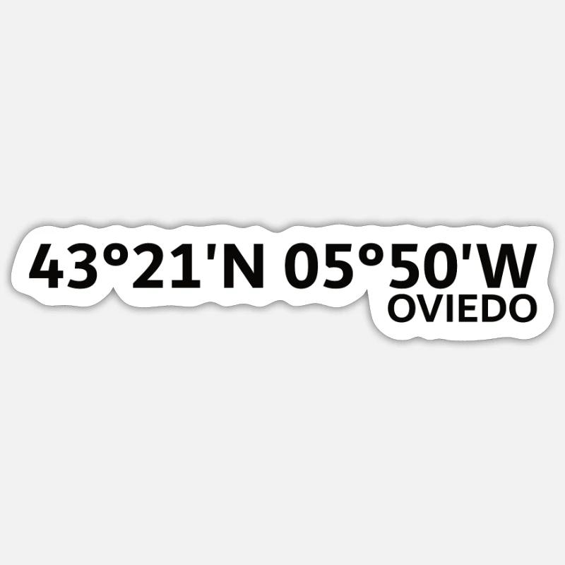 Oviedo coordinates - Sticker size S (10 x 10 cm) - white matte