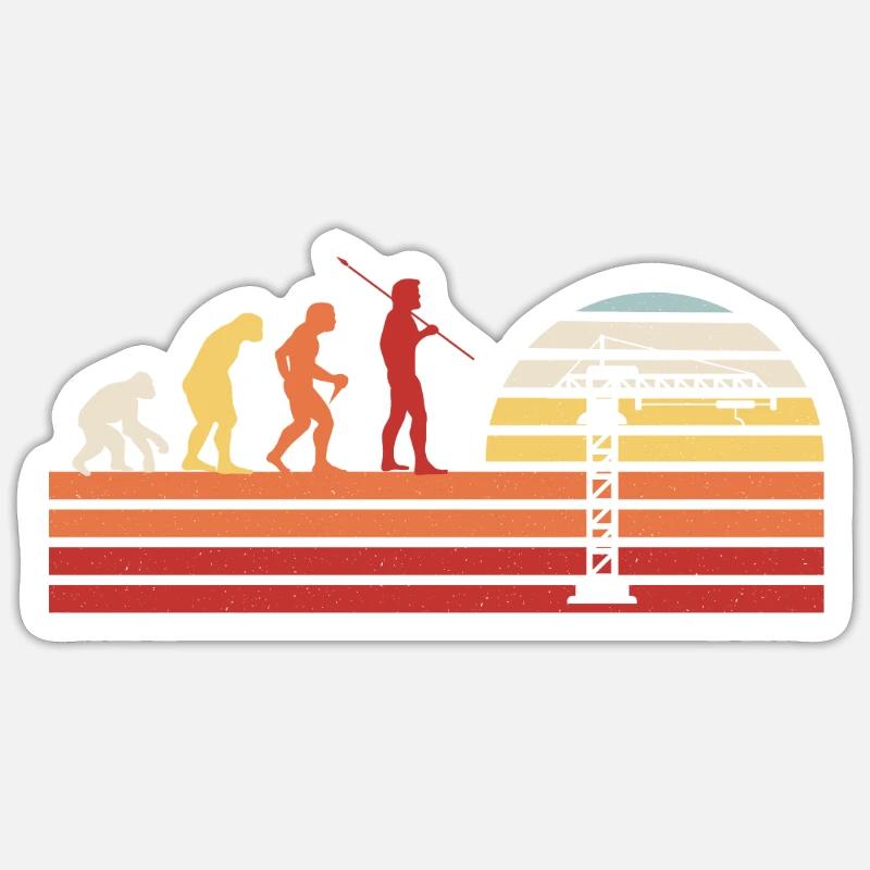 Retro Crane Construction Crane Vintage Crane Driver Crane Operator Sticker size S (10 x 10 cm)