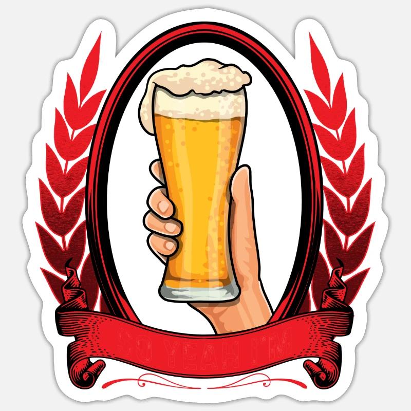 Beer Drinking Sticker size S (10 x 10 cm)