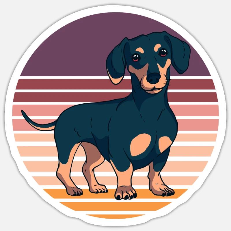 Dachshund Teckel Dackel Sticker Größe S (10 x 10 cm)