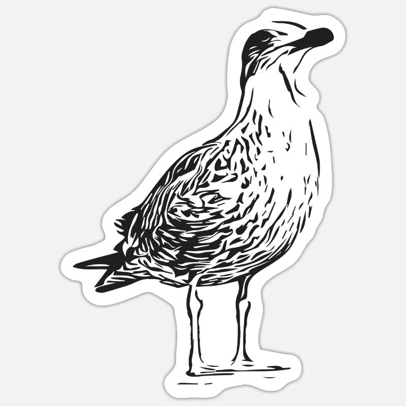 A beautiful seagull - Sticker size S (10 x 10 cm) - white matte
