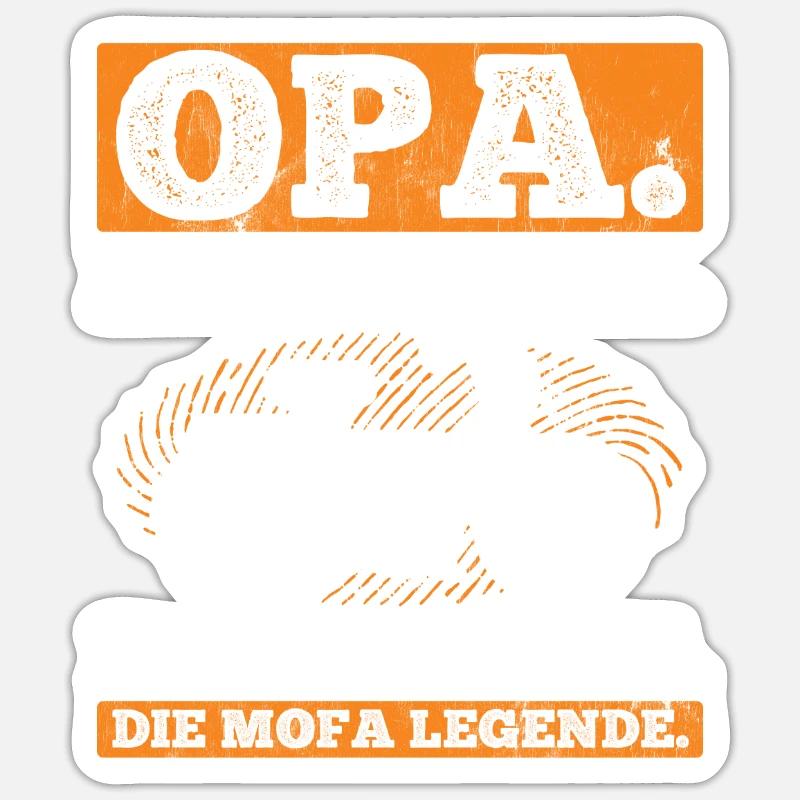 Der Mann Mythos Mofa Legende Opa Mofa - Sticker Größe S (10 x 10 cm) - Mattweiß