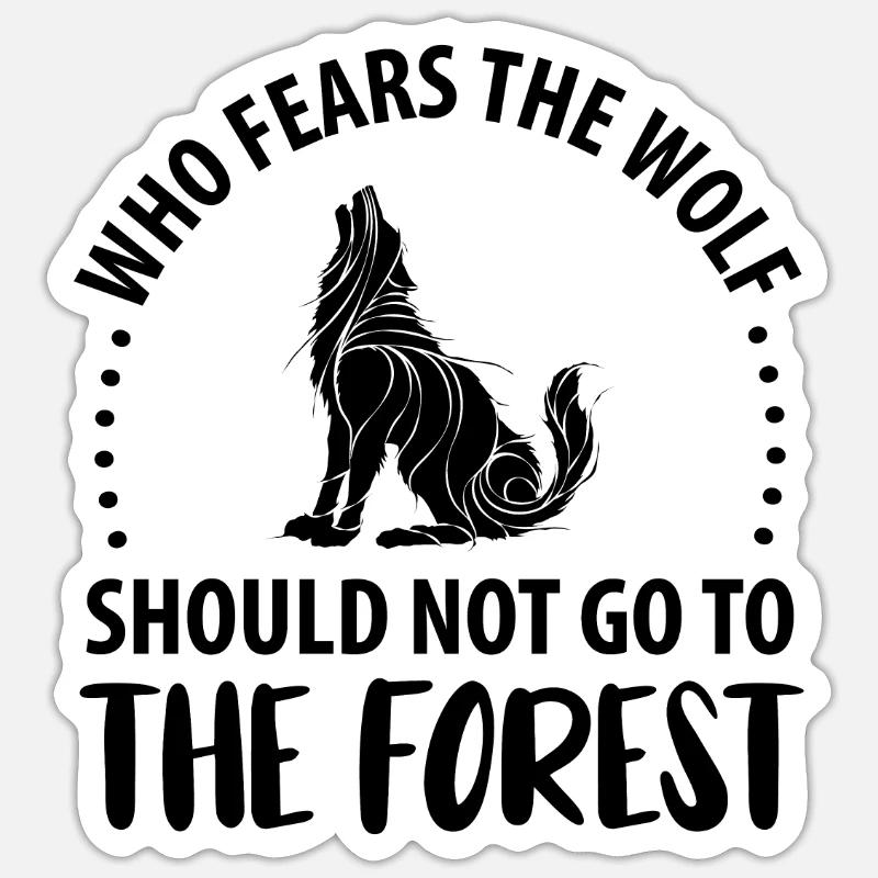 Loup Loups Wolf Pack - Sticker taille S (10 x 10 cm) - blanc mat