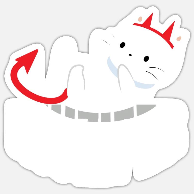 Muzifer Cat Kitten Devil Lucifer Sticker size S (10 x 10 cm)