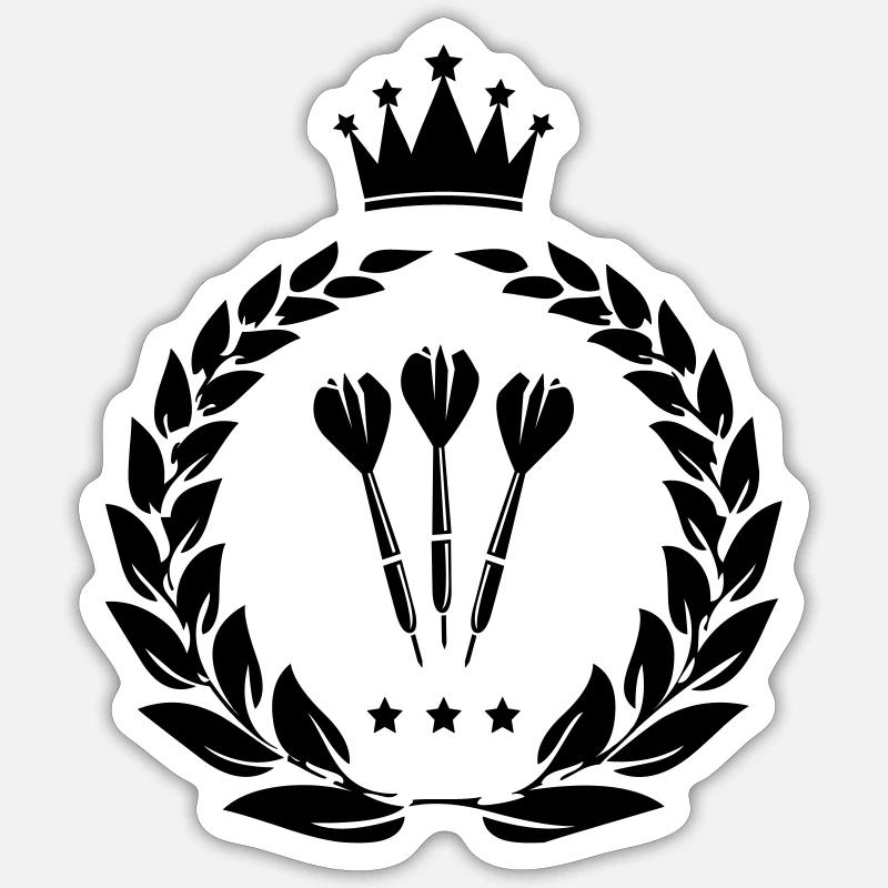 Dart King - Sticker Größe S (10 x 10 cm) - Mattweiß