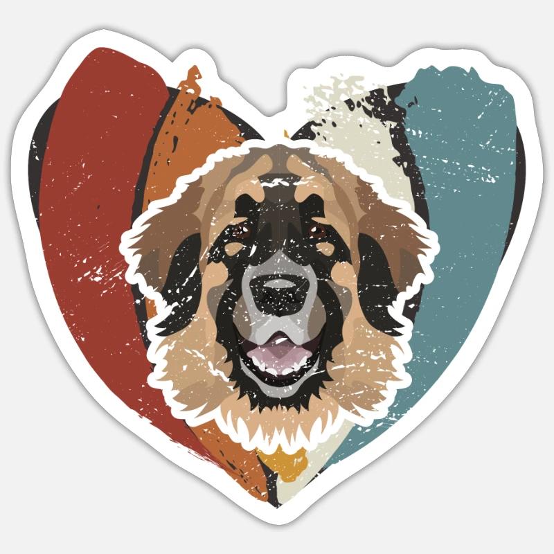 Saint-Valentin Leonberger - Sticker taille S (10 x 10 cm) - blanc mat