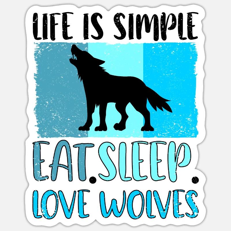 Wolf Wölfe Wolfsrudel - Sticker Größe S (10 x 10 cm) - Mattweiß