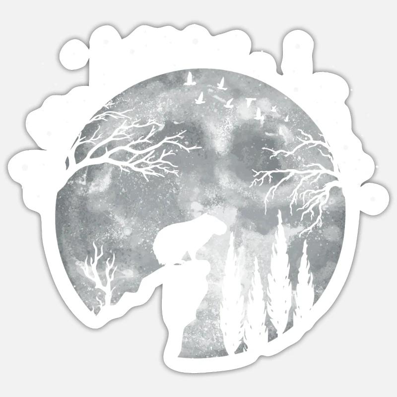 Capybara capybara rongeur - Sticker taille S (10 x 10 cm) - blanc mat