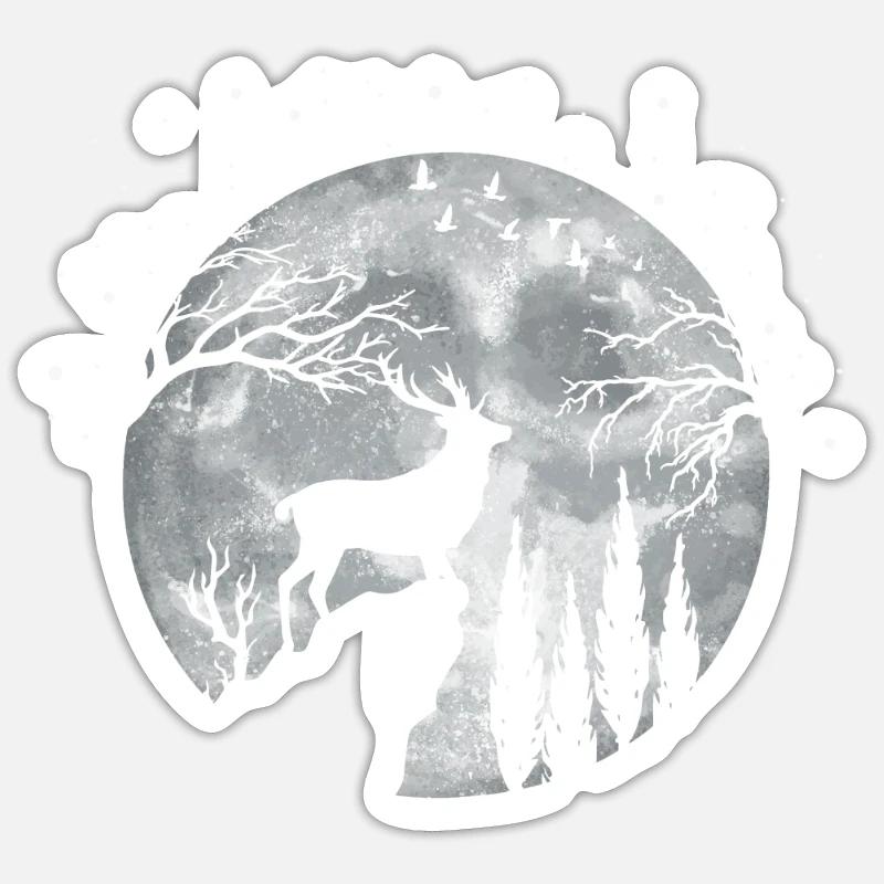 Deer - Sticker size S (10 x 10 cm) - white matte