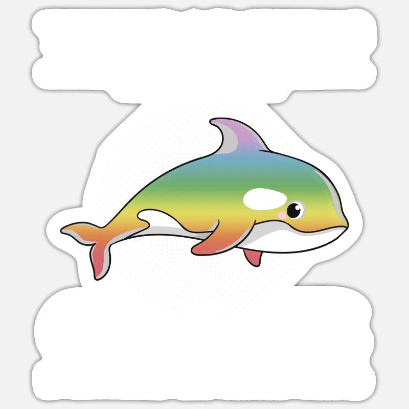 Orca Orca Tiergeschenk - Sticker Größe S (10 x 10 cm) - Mattweiß