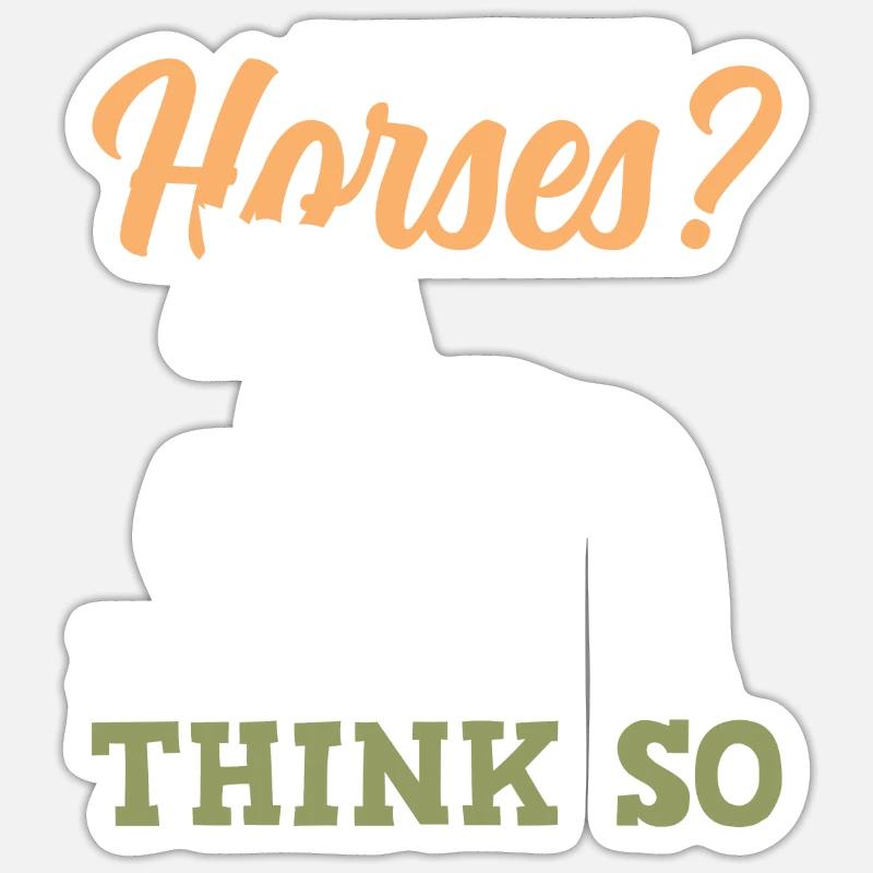 chevaux de cheval - Sticker taille S (10 x 10 cm) - blanc mat