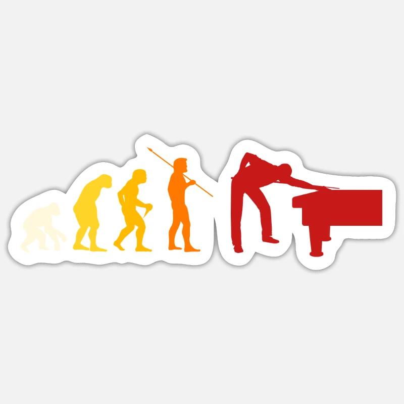 Évolution du billard - Sticker taille S (10 x 10 cm) - blanc mat