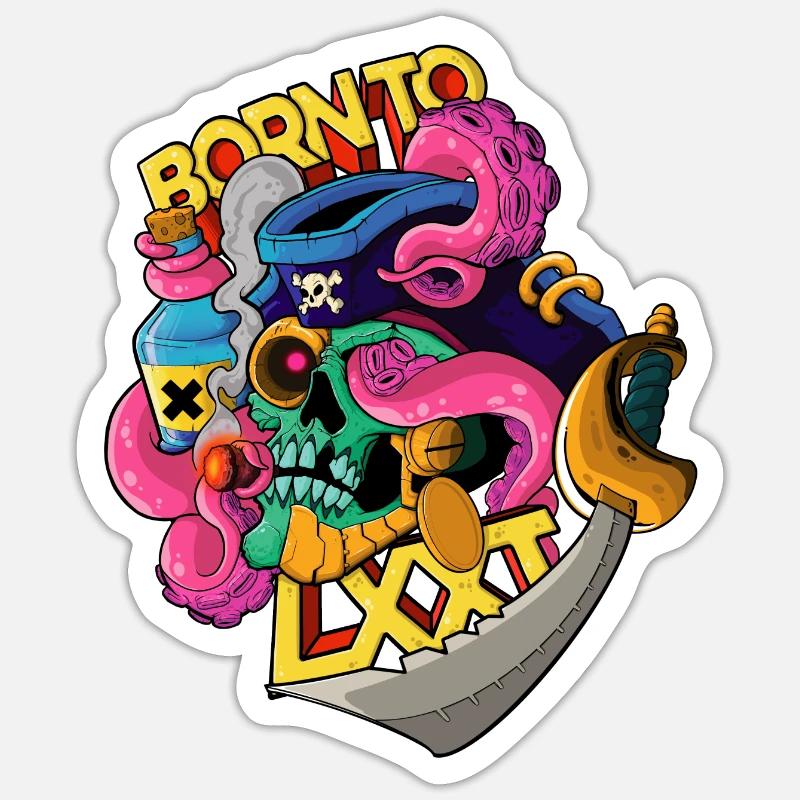 PIRATE_SKULL Sticker taille S (10 x 10 cm)