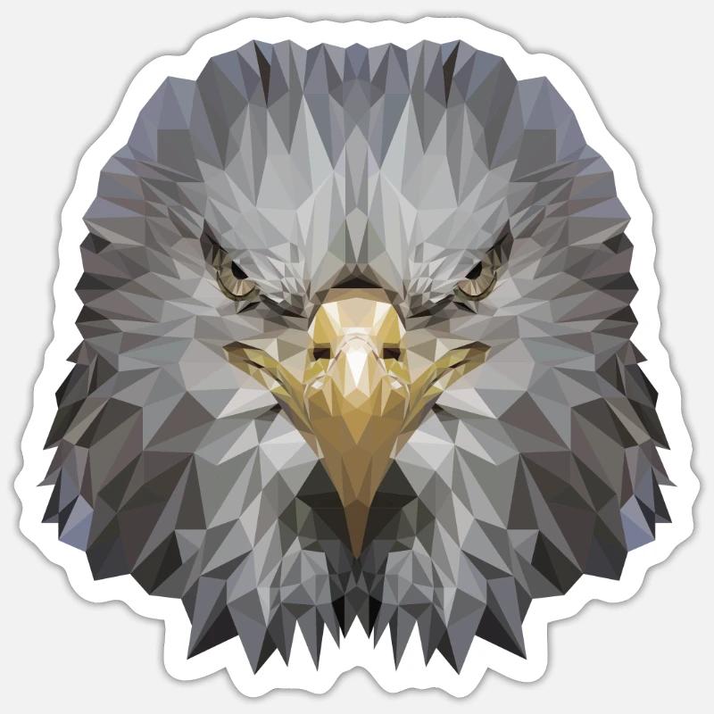 Aigle Polygone Oiseau de proie Sticker taille S (10 x 10 cm)
