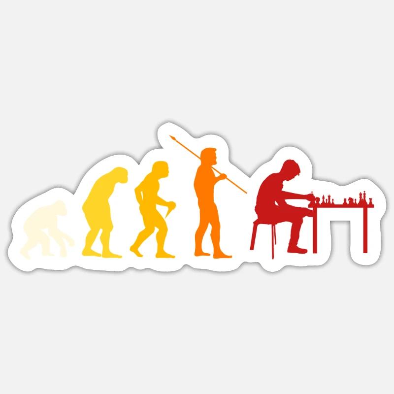 Chess Evolution - Sticker size S (10 x 10 cm) - white matte