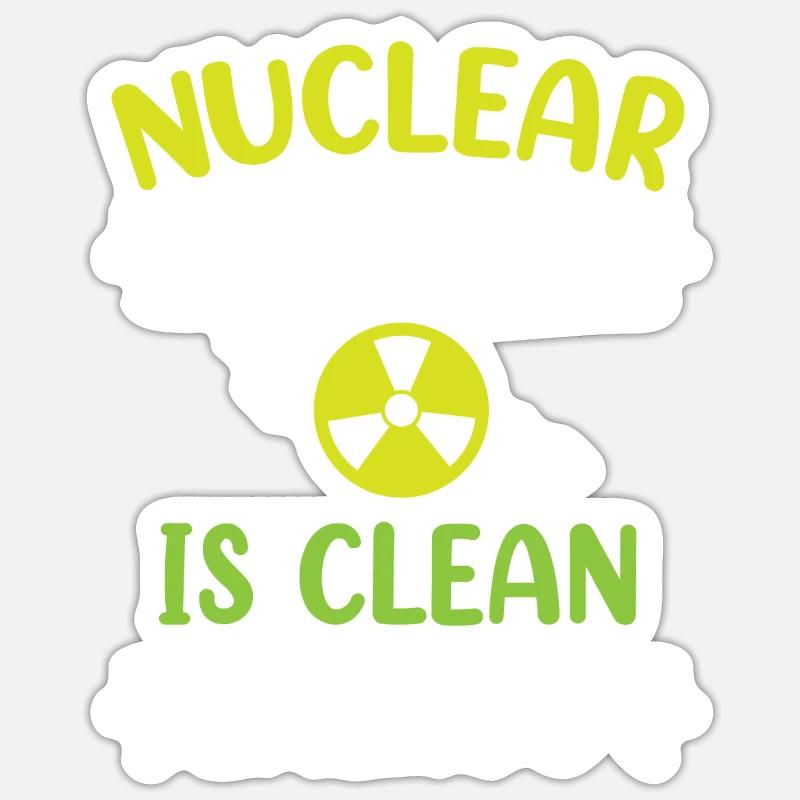 Atomkraft er ren energi Atomkraft - Sticker størrelse S (10 x 10 cm) - mat hvid