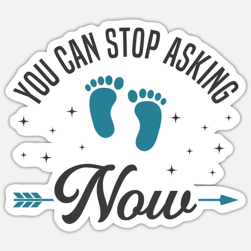 Annonce de grossesse pour les grands-parents - Sticker taille S (10 x 10 cm) - blanc mat