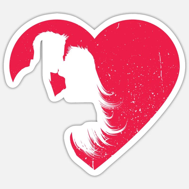 | cardiaque Saint-Valentin - Sticker taille S (10 x 10 cm) - blanc mat