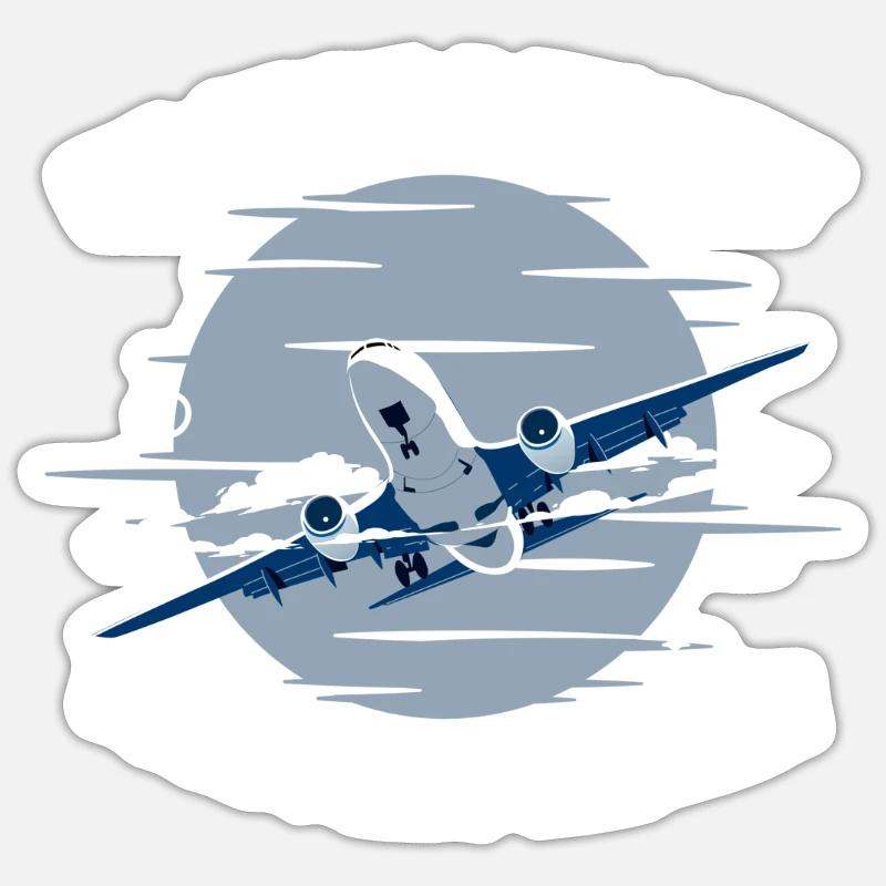 Airplane Pilot Pilot Pilot Pilot - Sticker size S (10 x 10 cm) - white matte