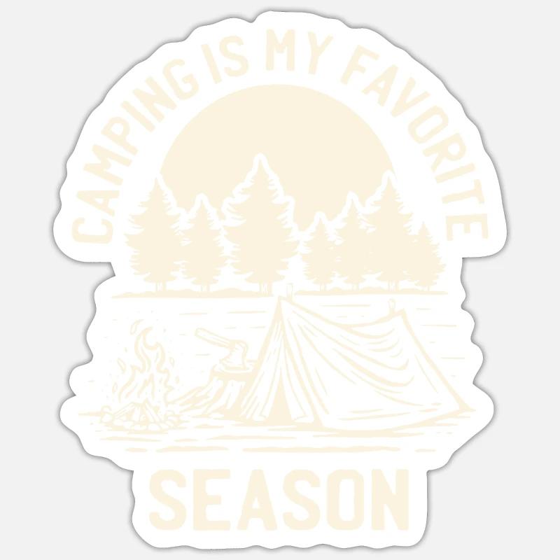 Camping Camping Campsite Camping - Sticker taille S (10 x 10 cm) - blanc mat