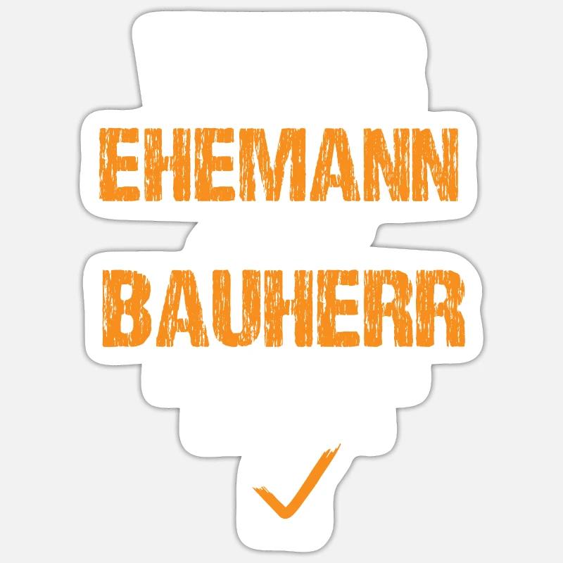 Vater Ehemann und Bauherr - Sticker Größe S (10 x 10 cm) - Mattweiß
