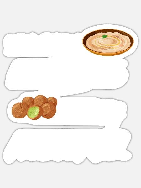 Chickpeas Hummus Tahini Falafel Pita And - Sticker Größe S (10 x 10 cm) - Mattweiß