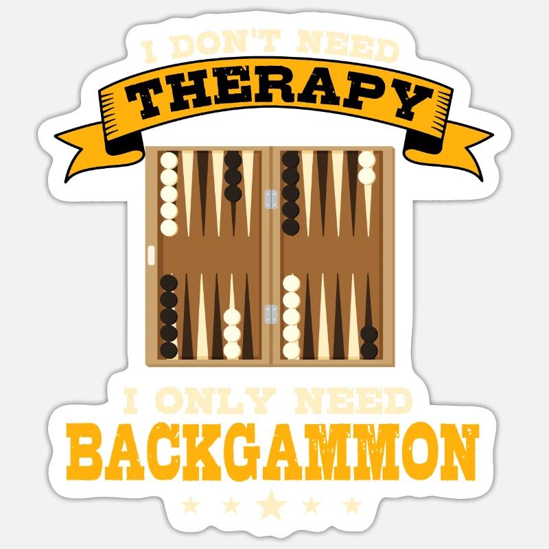 Backgammon Therapie - Sticker Größe S (10 x 10 cm) - Mattweiß