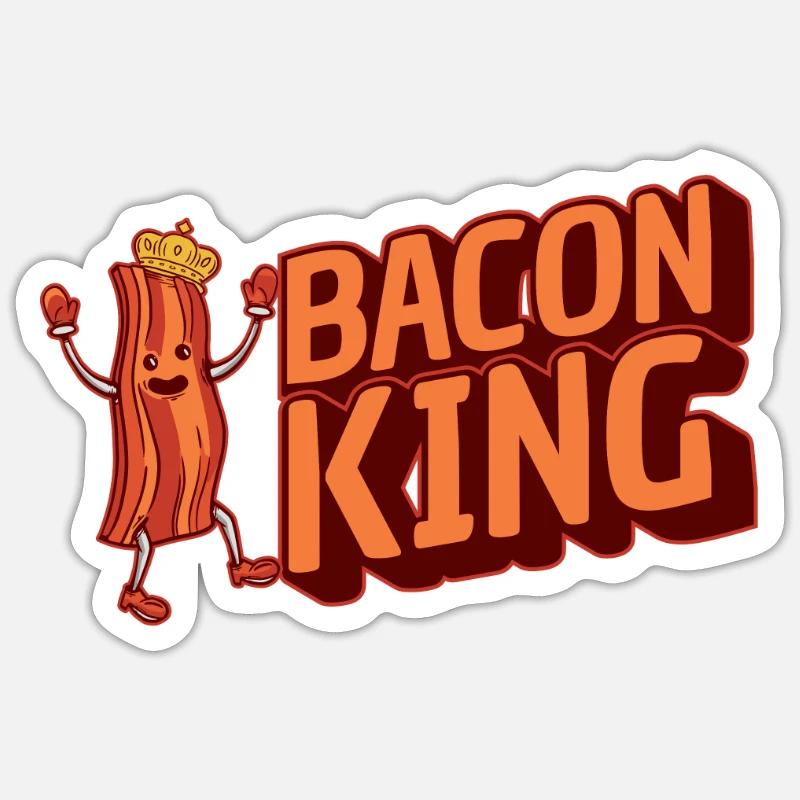 Bacon Bacon Petit déjeuner - Sticker taille S (10 x 10 cm) - blanc mat
