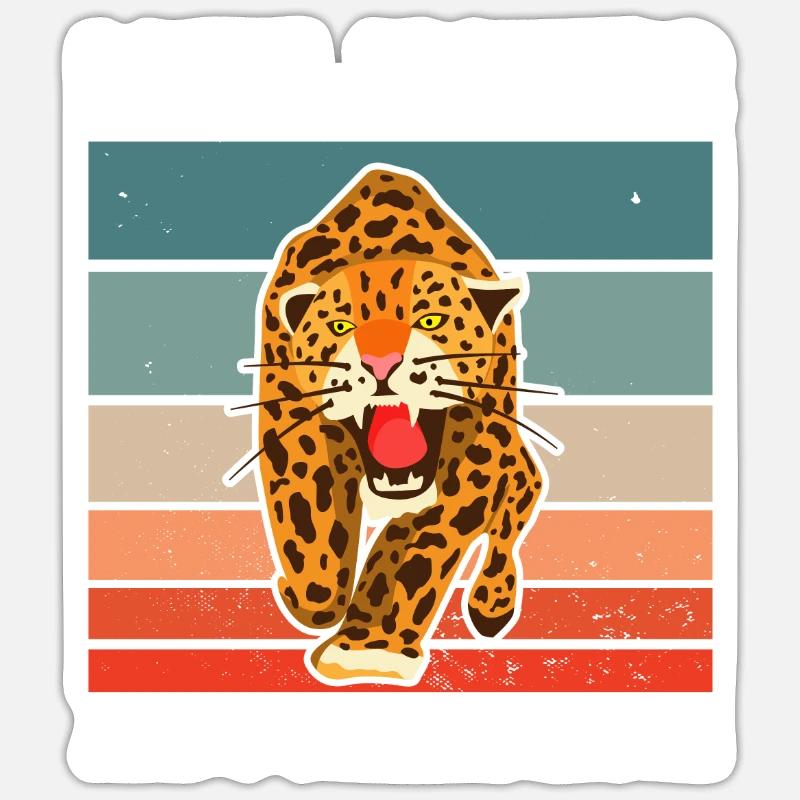 Jaguar - Sticker Größe S (10 x 10 cm) - Mattweiß