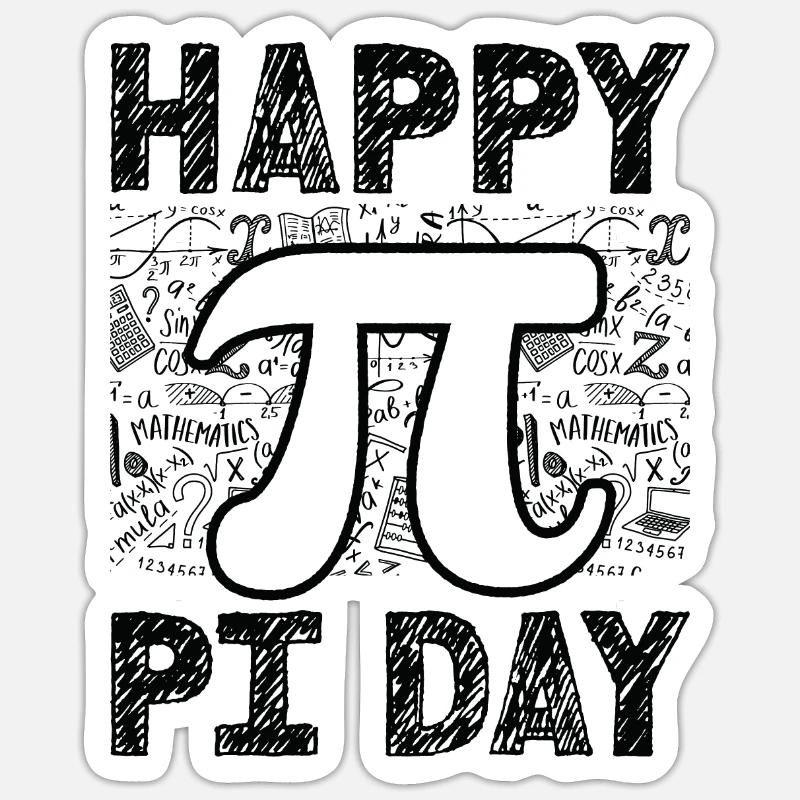 Mathématicien Professeur de mathématiques Pi-Tag - Sticker taille S (10 x 10 cm) - blanc mat