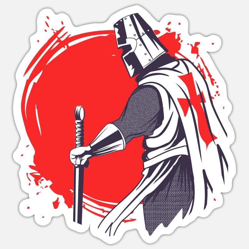 Chevalier - Sticker taille S (10 x 10 cm) - blanc mat