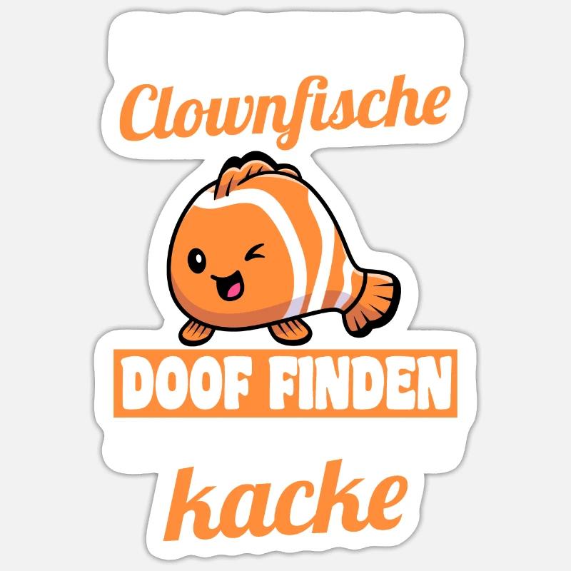 Clownfisch - Sticker Größe S (10 x 10 cm) - Mattweiß