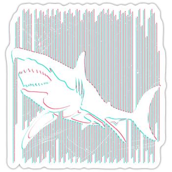 Shark Great White Shark Diver Marine Biologist - Sticker size S (10 x 10 cm) - white matte - Front