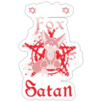 Pet Fox Hail Satan - Sticker Größe S (10 x 10 cm) - Mattweiß - Vorne