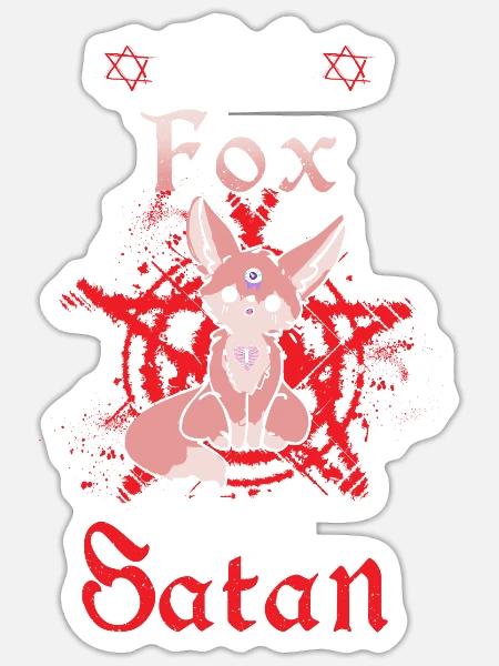 Pet Fox Hail Satan - Sticker Größe S (10 x 10 cm) - Mattweiß