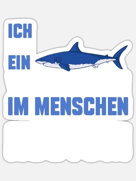 Weißer Hai - Sticker Größe S (10 x 10 cm) - Mattweiß