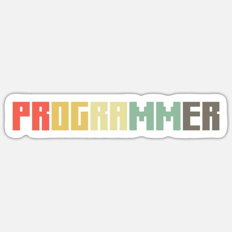 Vintage Programmierer Coder Retro Entwickler Nerd Sticker Größe S (10 x 10 cm)