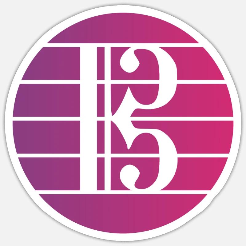 Viola Key Viola Viola Violist - Sticker taille S (10 x 10 cm) - blanc mat