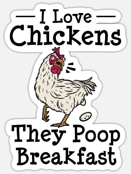 Farming Chicken Owner Farmer Lustiges Hühnerei - Sticker Größe S (10 x 10 cm) - Mattweiß