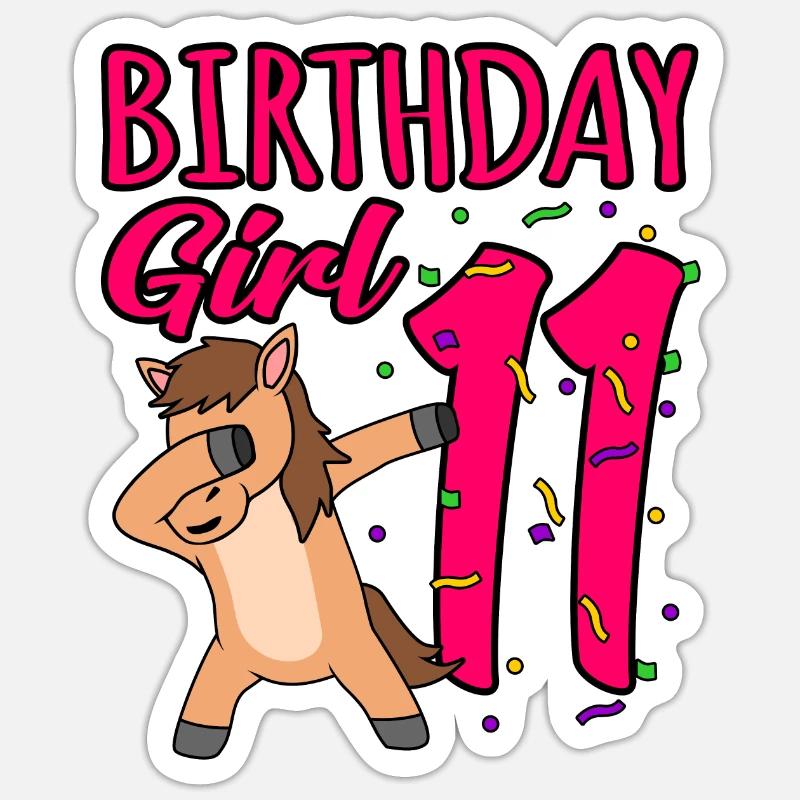 11e anniversaire - Sticker taille S (10 x 10 cm) - blanc mat