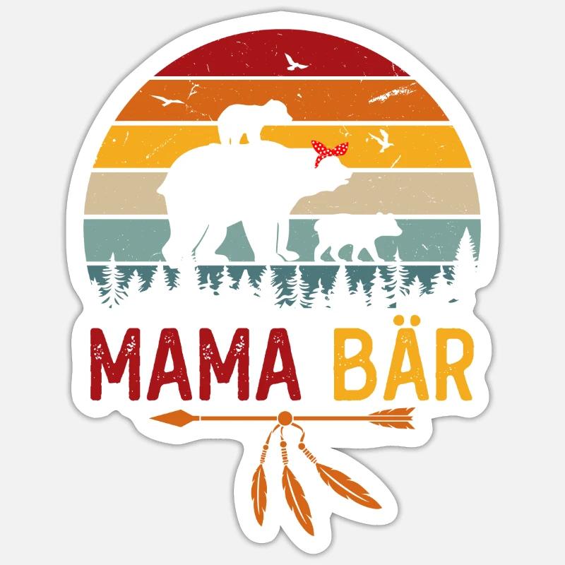 MamaBär - Sticker Größe S (10 x 10 cm) - Mattweiß